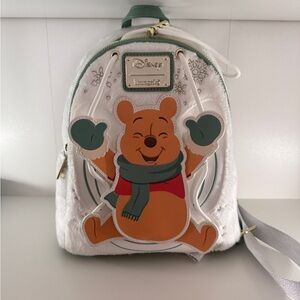 Loungefly Disney Winnie the Pooh Winter Fuzzy Mini Backpack